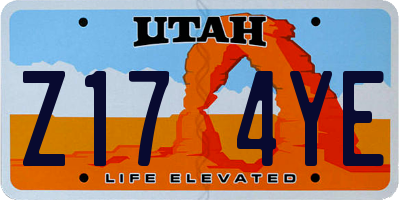 UT license plate Z174YE