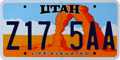 UT license plate Z175AA