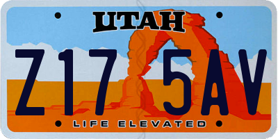 UT license plate Z175AV