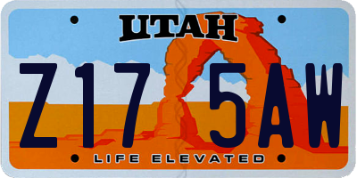 UT license plate Z175AW