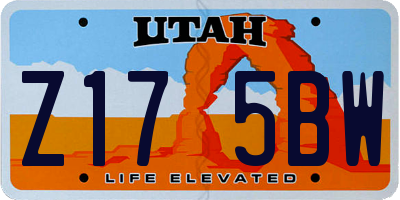 UT license plate Z175BW