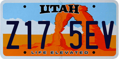 UT license plate Z175EV
