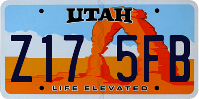 UT license plate Z175FB