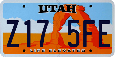 UT license plate Z175FE