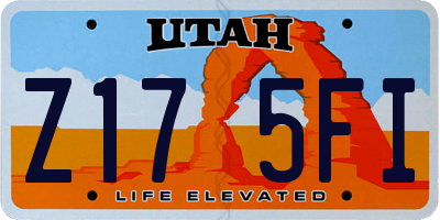 UT license plate Z175FI