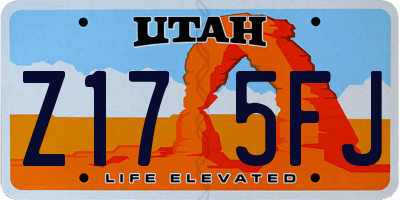 UT license plate Z175FJ
