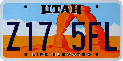 UT license plate Z175FL