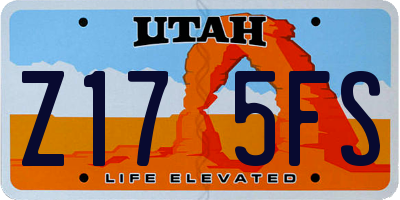 UT license plate Z175FS