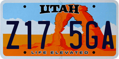 UT license plate Z175GA