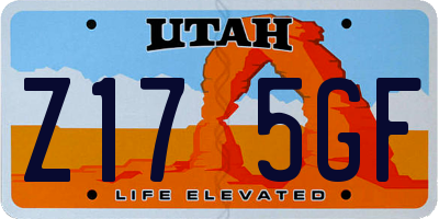 UT license plate Z175GF
