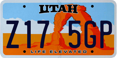 UT license plate Z175GP
