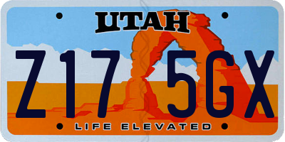 UT license plate Z175GX
