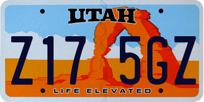 UT license plate Z175GZ
