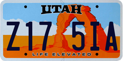 UT license plate Z175IA