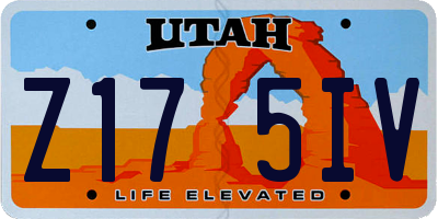 UT license plate Z175IV