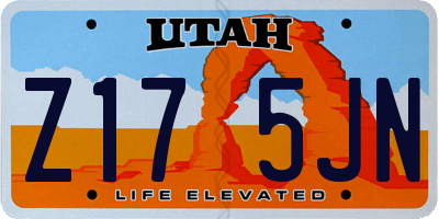 UT license plate Z175JN