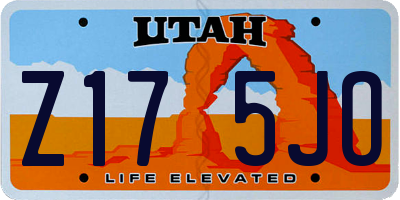 UT license plate Z175JO