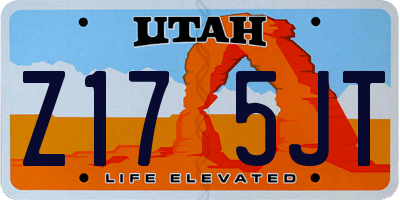 UT license plate Z175JT