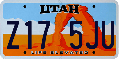 UT license plate Z175JU