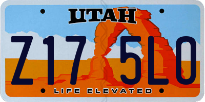 UT license plate Z175LO