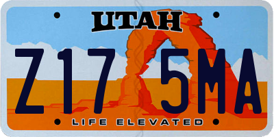 UT license plate Z175MA