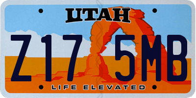 UT license plate Z175MB