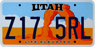 UT license plate Z175RL