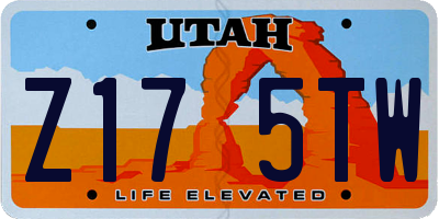 UT license plate Z175TW