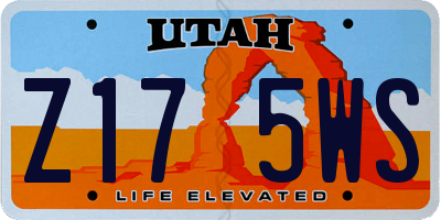 UT license plate Z175WS