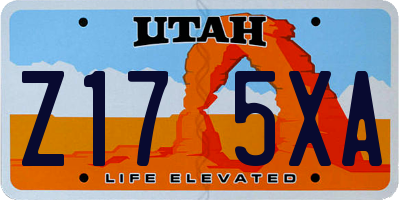 UT license plate Z175XA