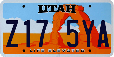 UT license plate Z175YA