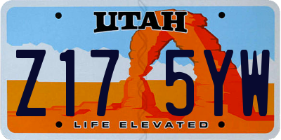 UT license plate Z175YW