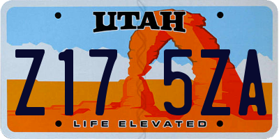 UT license plate Z175ZA