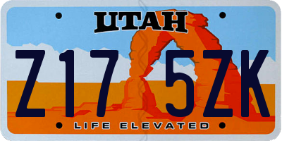 UT license plate Z175ZK