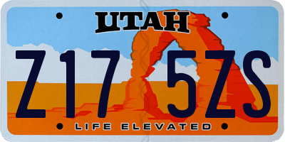 UT license plate Z175ZS