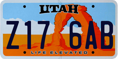 UT license plate Z176AB