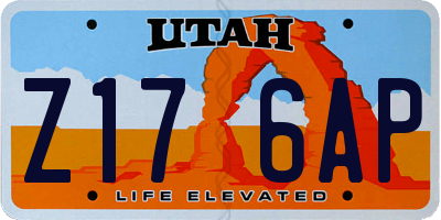 UT license plate Z176AP