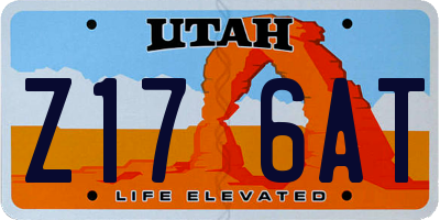 UT license plate Z176AT
