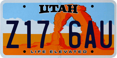 UT license plate Z176AU