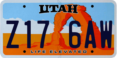 UT license plate Z176AW