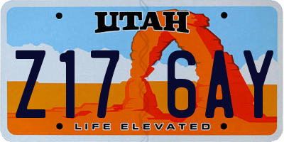UT license plate Z176AY