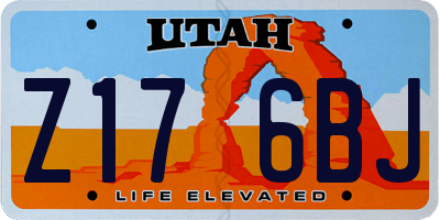 UT license plate Z176BJ