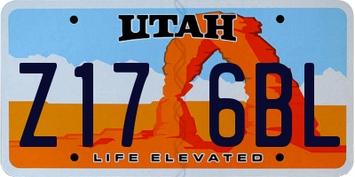 UT license plate Z176BL
