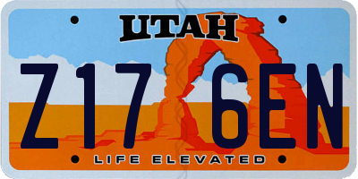 UT license plate Z176EN
