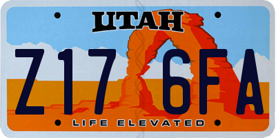 UT license plate Z176FA