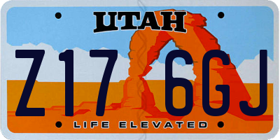 UT license plate Z176GJ