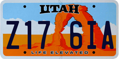 UT license plate Z176IA