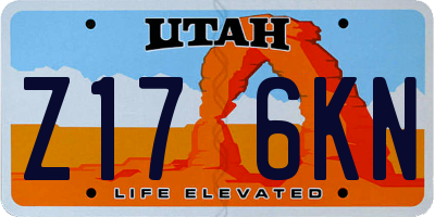 UT license plate Z176KN