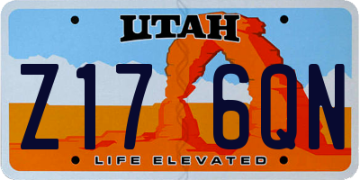 UT license plate Z176QN