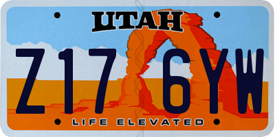 UT license plate Z176YW
